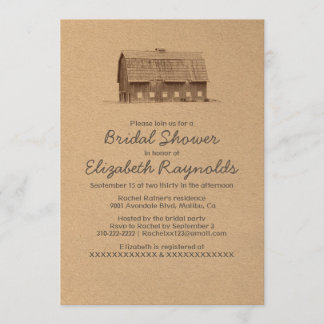 Rustic Farm Bridal Shower Invitations