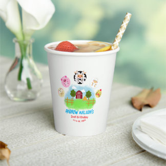 Rustic Farm Calling All Party Animals Paper Cups