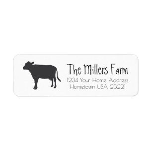 Rustic Farm Cow Return Address