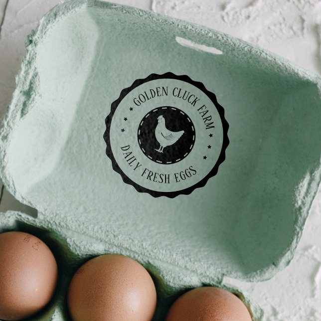 Rustic Farm Eggs Chicken Business Self-inking Stamp (Creator Uploaded)