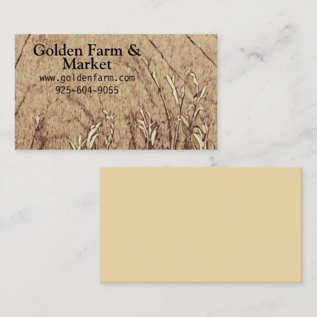 Rustic farm field grain antique business card (Front/Back)