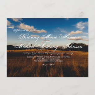 Rustic Farm Hay Bales Country Wedding Invitations