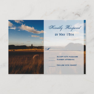 Rustic Farm Hay Bales Wedding RSVP Cards