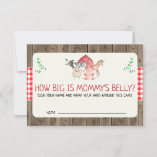 Rustic Farm How Big Is Mummy's Belly Card