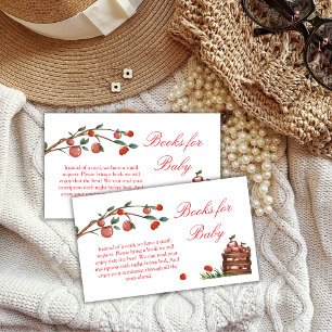 Rustic Farm Ladybug Apple Books For Baby Shower Enclosure Card