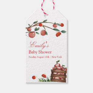 Rustic Farm Ladybug Apple Girl Baby Shower Gift Tags