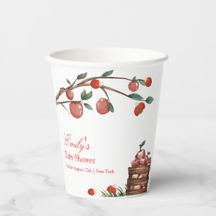 Rustic Farm Ladybug Apple Girl Baby Shower Paper Cups