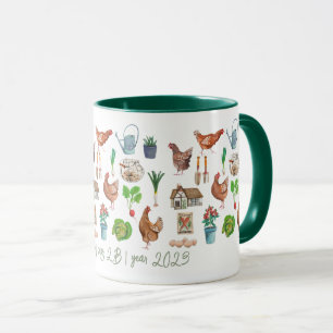 Rustic Farm Market Rooster Pattern Mug