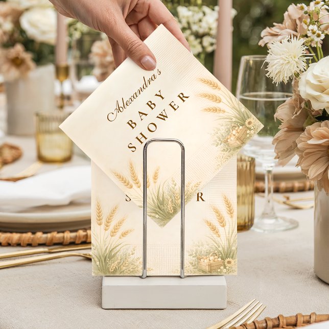Rustic Farm Meadow Baby Shower Napkin (Creator Uploaded)