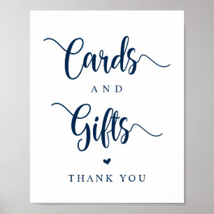 Rustic Farm,  Navy Blue, Wedding Cards and Gifts Poster