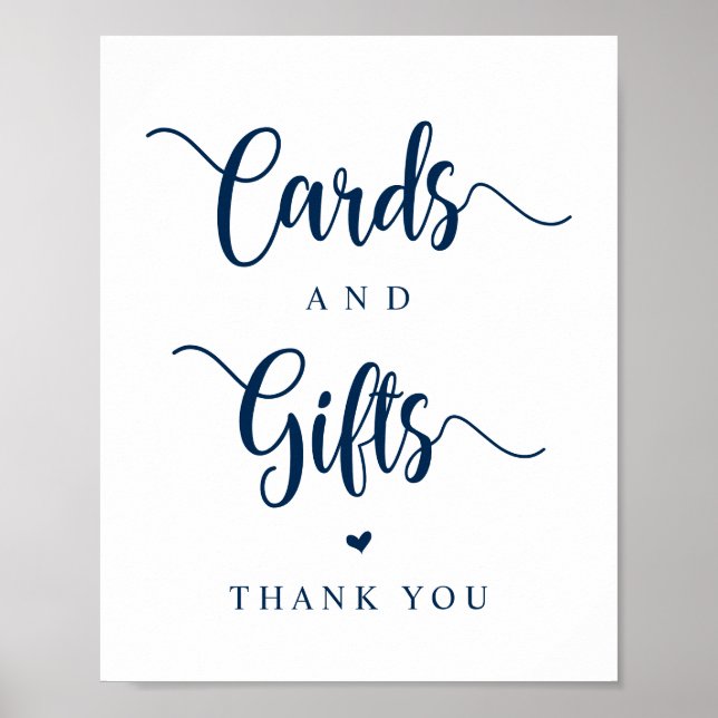 Rustic Farm,  Navy Blue, Wedding Cards and Gifts Poster (Front)