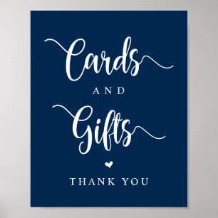 Rustic Farm,  Navy Blue, Wedding Cards and Gifts Poster