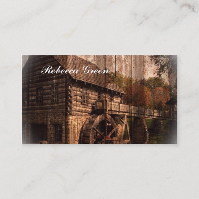 rustic farm old barn country mill wedding business card (Front)