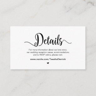 Rustic Farm Script, Wedding Details Enclosure Card