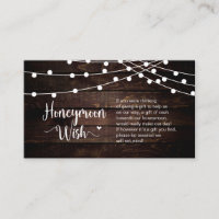 Rustic Farm String Lights, Wood, Honeymoon Wish