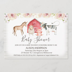 Rustic Farm Themed Baby Shower Invitation