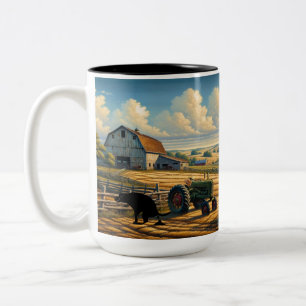 Rustic Farm Tranquillity Two-Tone Coffee Mug