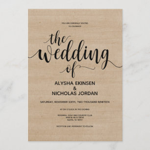 Rustic Farm Wedding Invitation Card