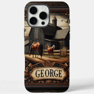 Rustic Farm With Horses iPhone 16 Pro Max Case