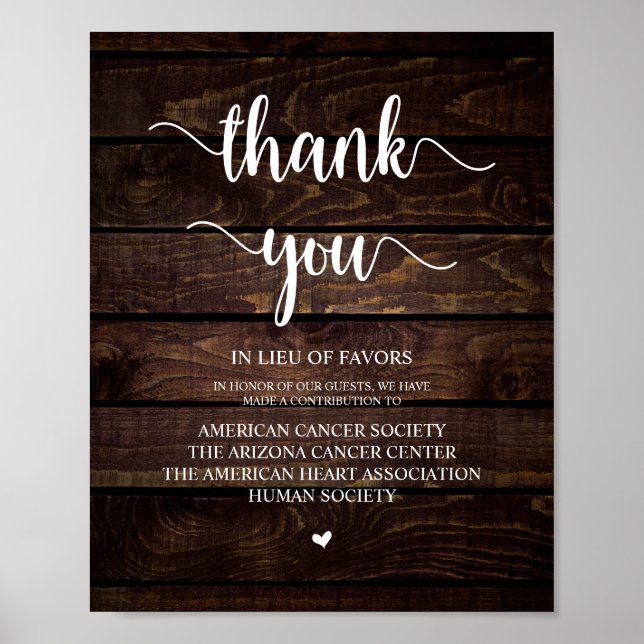 Rustic Farm Wood, Wedding Donation, Contribution Poster (Front)