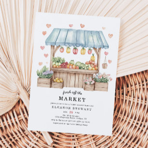Rustic Farmers Fresh Off The Market Bridal Shower Invitation