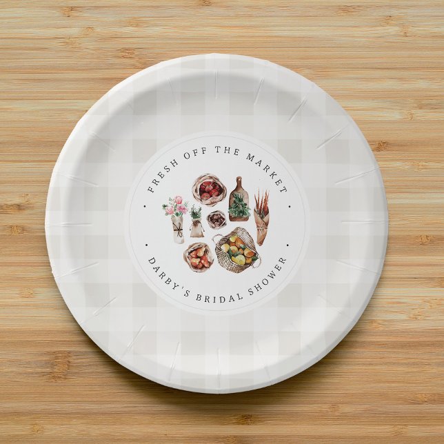 Rustic Farmers Market Bridal Shower Paper Plate (Creator Uploaded)
