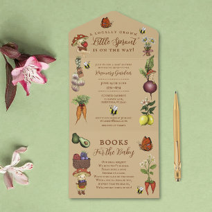 Rustic Farmer's Market Locally Grown Baby Shower  All In One Invitation