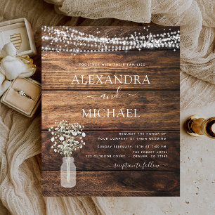 Rustic Farmhouse Baby's Breath Jar Wedding Flyer