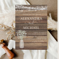 Rustic Farmhouse Baby's Breath Jar Wedding