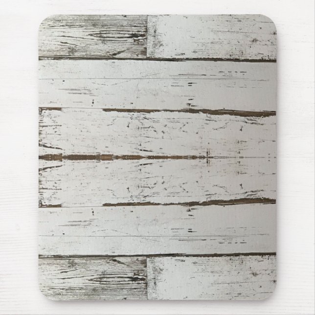 rustic farmhouse barn beige grey white wood grain mouse mat (Front)