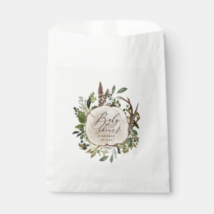 Rustic farmhouse barn botanical baby shower favour bags