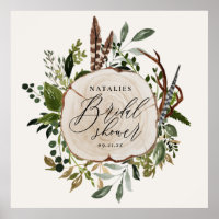 Rustic farmhouse barn botanical bridal shower sign