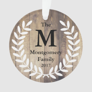 Rustic Farmhouse Barn Wood Family Photo Ornament