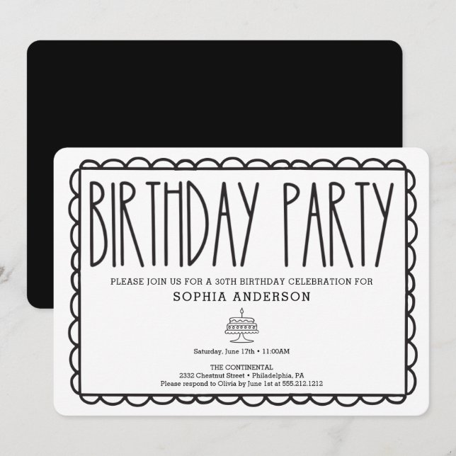 Rustic Farmhouse Birthday Party Invitation (Front/Back)