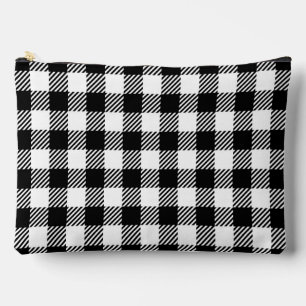 Rustic Farmhouse Black & White Checkered Accessory Pouch