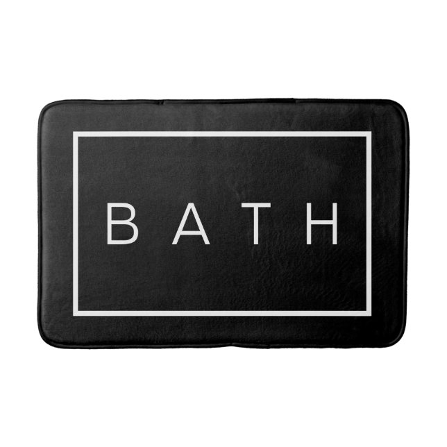 Rustic Farmhouse Chic Black White Bath Mat (Front)