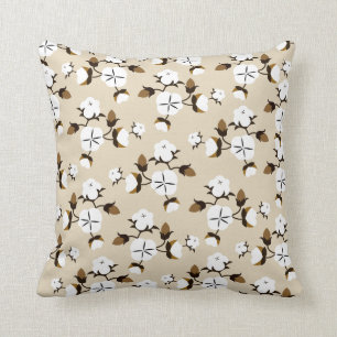 Rustic Farmhouse Chic Cotton Flowers Cushion