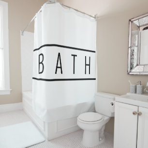 Rustic Farmhouse Chic White Black Shower Curtain