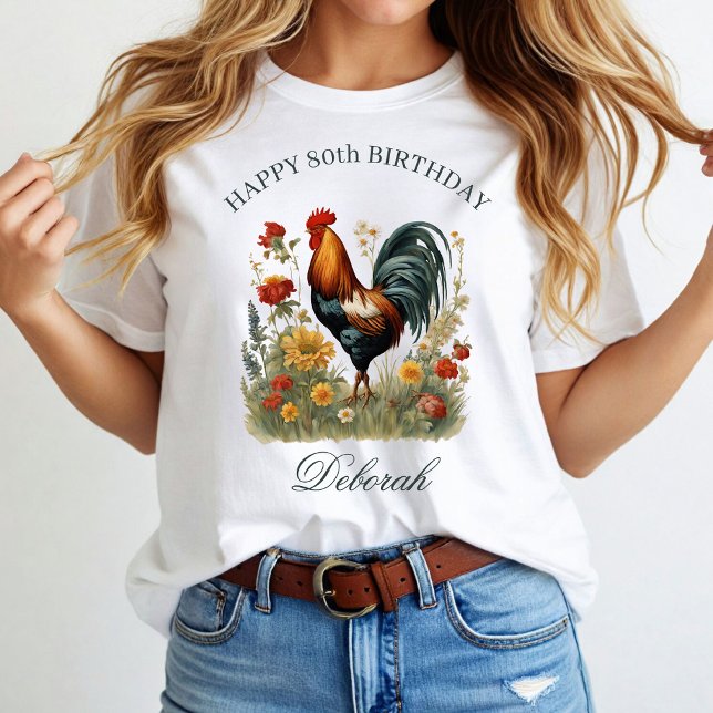 Rustic Farmhouse Chicken | Custm Name Kitchen Tea  T-Shirt (Creator Uploaded)
