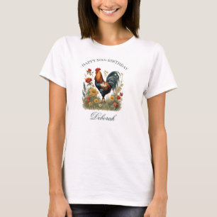 Rustic Farmhouse Chicken   Custm Name Kitchen Tea  T-Shirt