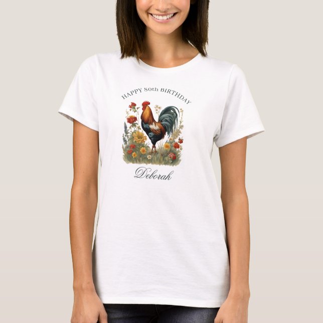 Rustic Farmhouse Chicken | Custm Name Kitchen Tea  T-Shirt (Front)