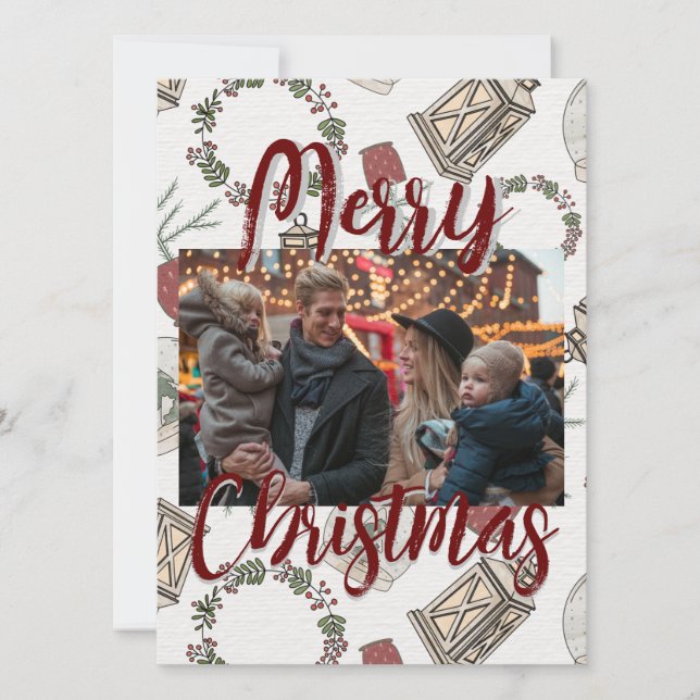 Rustic Farmhouse Christmas   Holiday Card (Front)