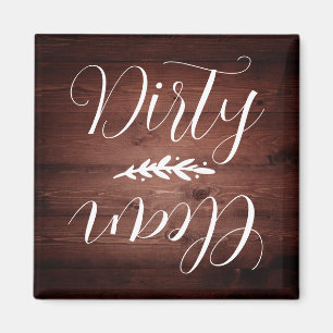 Rustic Farmhouse Clean Dirty Dishwasher Magnet