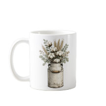 Rustic Farmhouse Cotton & Eucalyptus Mug | Vintage