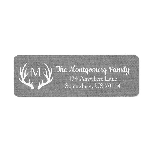 Rustic Farmhouse Country Deer Antlers Faux Burlap (Front)