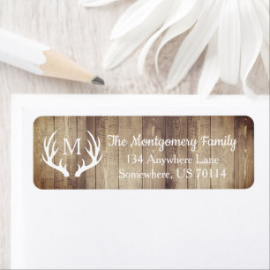 Rustic Farmhouse Country Deer Antlers Wood Planks