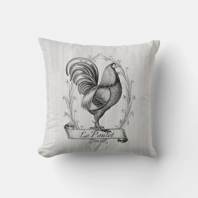 Rustic Farmhouse Country French Hand Drawn  Cushion (Front)