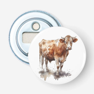 Rustic Farmhouse Cow Portrait Bottle Opener