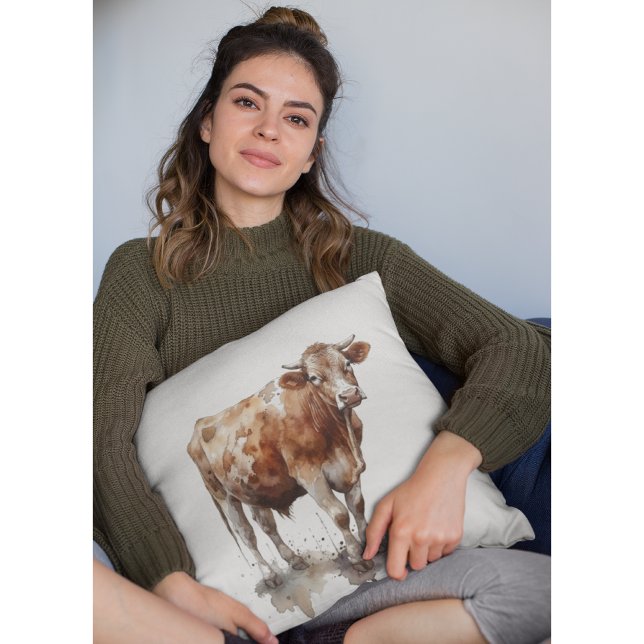 Rustic Farmhouse Cow Portrait Cushion (Creator Uploaded)