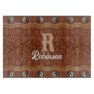 Rustic Farmhouse Cowboy Western Country Pattern  Cutting Board
